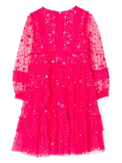 Needle & Thread Violet Shimmer Sequin-embellished Dress In Pink