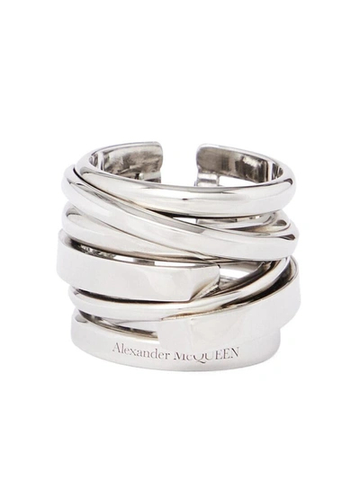 Shop Alexander Mcqueen 'accumulation' Ring