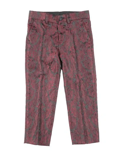 Shop Dolce & Gabbana Toddler Boy Pants Burgundy Size 6 Polyester, Acetate In Red