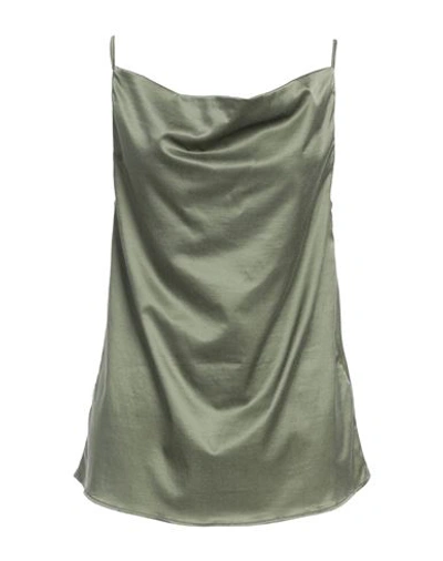 Shop Jijil Woman Top Military Green Size 6 Cotton, Silk, Elastane