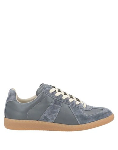 Shop Maison Margiela Man Sneakers Grey Size 10 Soft Leather