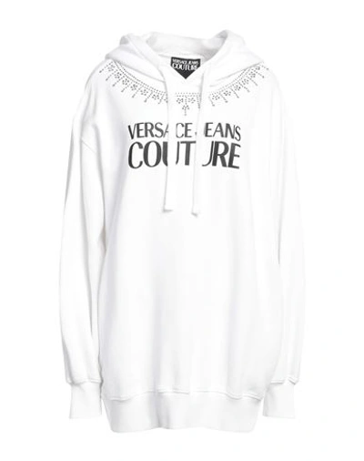 Shop Versace Jeans Couture Woman Sweatshirt White Size L Cotton, Elastane