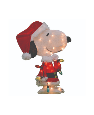 Shop Northlight 24" Lighted Santa Snoopy With String Lights Outdoor Christmas Yard Decoration In Red
