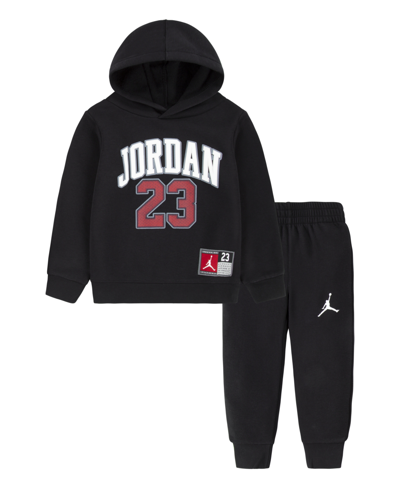 Shop Jordan Toddler Boys Jersey Pack Pullover Hoodie And Jogger Pants Set In Black