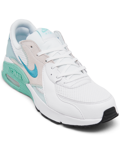Shop Nike Women's Air Max Excee Casual Sneakers From Finish Line In White/teal Nebula