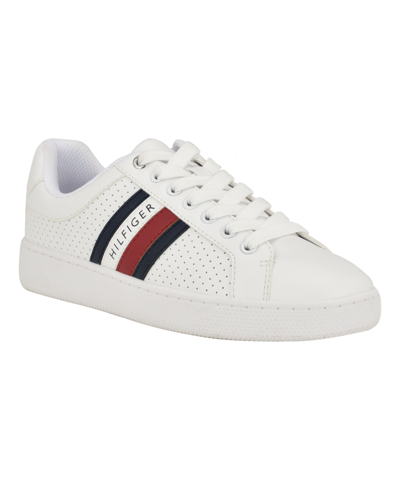 Shop Tommy Hilfiger Women's Jallya Casual Lace Up Sneakers In White