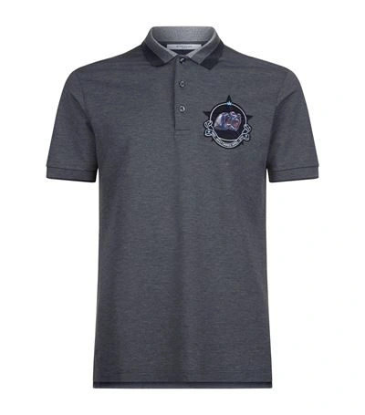 Givenchy Screaming Monkey Badge Polo Shirt In Grey