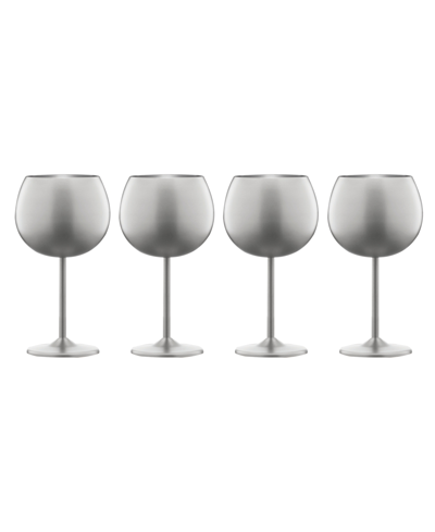 Shop Cambridge 12 oz Stainless Steel Red Wine Glasses, Set Of 4 In Silver