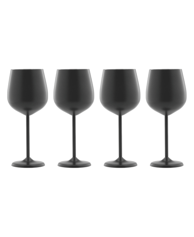 Shop Cambridge 18 oz Brushed Black Stainless Steel White Wine Glasses, Set Of 4