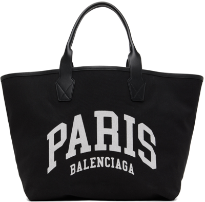 Shop Balenciaga Black Large 'paris' Tote In 1199 Black/white
