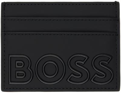 Shop Hugo Boss Black Appliqué Card Holder In Black 001