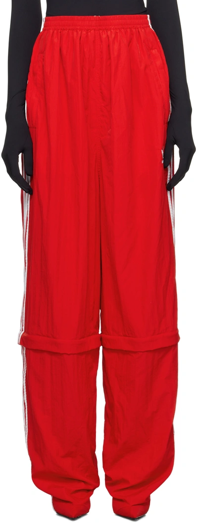 Shop Balenciaga Red Adidas Originals Edition Pantashoes Boots & Track Pants In 6498 Sporty Red
