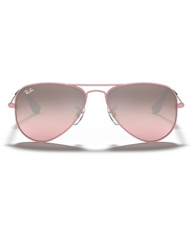 Shop Ray-ban Jr . Kids Sunglasses, Rj9506s Aviator Mirror (ages 4-6) In Pink/pink