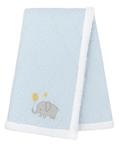 Shop Living Textiles Baby Boys Elephant Jersey Sherpa Blanket In Blue