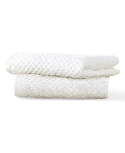 Shop Blue Loom Lilly Cotton And Rayon From Bamboo 2 Piece Washcloth Set, 13" X 13" In White