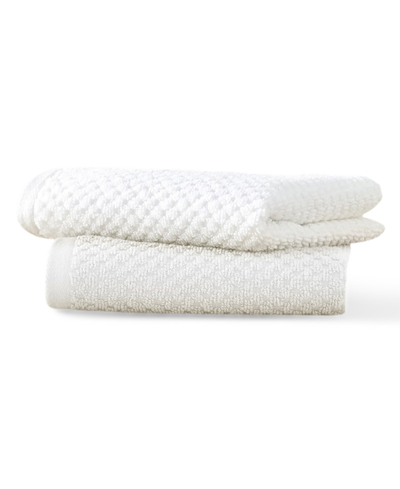 Blue Loom Lilly Cotton And Rayon From Bamboo 2 Piece Washcloth Set, 13" X 13" In White