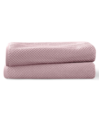 Shop Blue Loom Lilly Cotton And Rayon From Bamboo 2 Piece Bath Towel Set, 56" X 30" In Peony