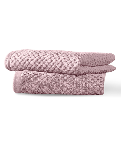 Shop Blue Loom Lilly Cotton And Rayon From Bamboo 2 Piece Washcloth Set, 13" X 13" In Peony