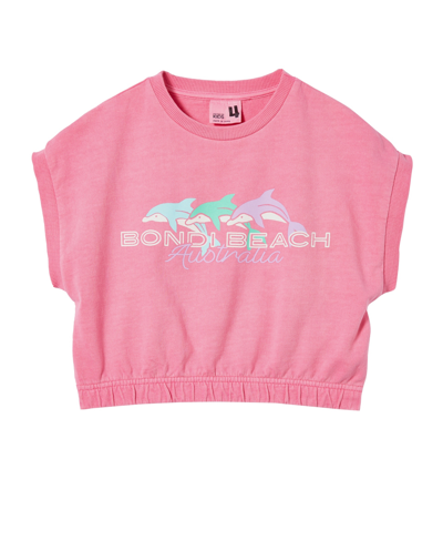 Shop Cotton On Toddler Girls Tammy Sleeveless Top In Pink Punch/bondi Beach
