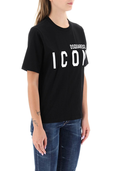 Shop Dsquared2 Icon Forever Easy Tee In Black