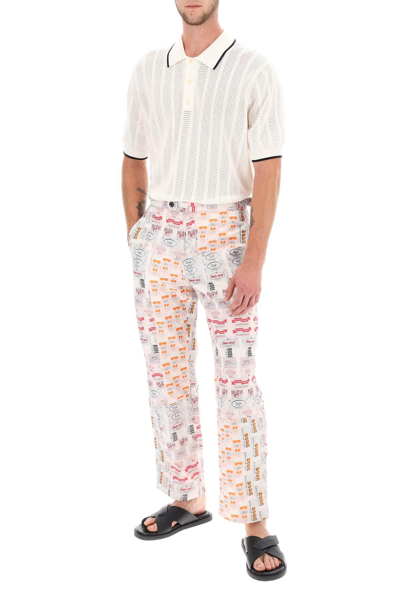 Shop Bode 'clinton Street Label' Patchwork Pants In White
