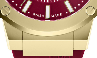 Shop Ferragamo F-80 Chronograph Silicone Strap Watch, 44mm In Ip Yellow Gold