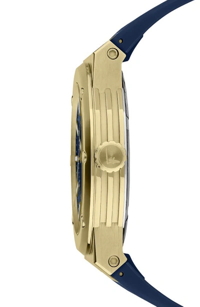 Shop Ferragamo F-80 Chronograph Silicone Strap Watch, 44mm In Yellow Gold