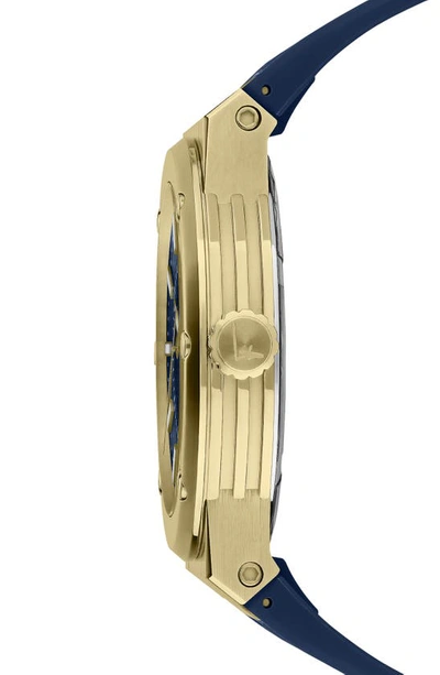 Ferragamo F-80 Chronograph Silicone Strap Watch, 44mm In Yellow Gold