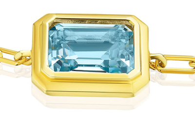 House Of Frosted 14k Gold Plated Sterling Silver Bezel Topaz Bracelet In Gold