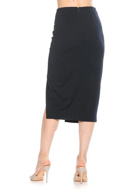 Alexia Admor Zayla Ruched Pencil Skirt In Navy