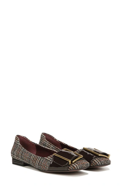 Franco Sarto Tahlia Buckle Square Toe Flat In Brown