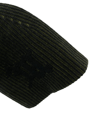 Shop Misbhv Monogram-jacquard Ribbed-knit Beanie In Green