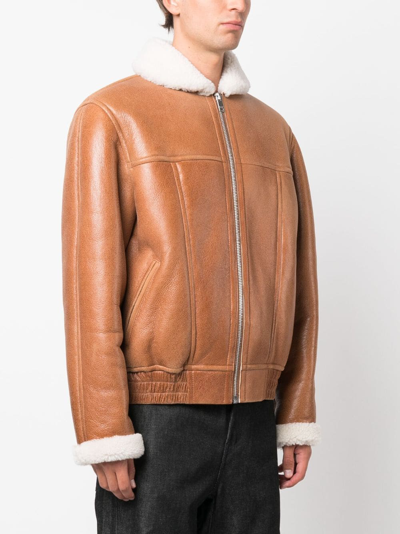 Shop Marant Alberto Shearling-lining Jacket In Brown