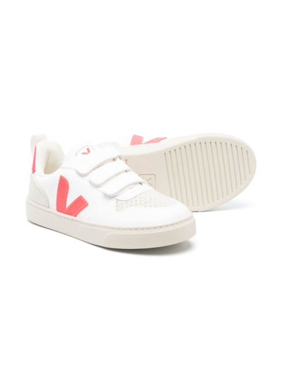 Shop Veja Logo-patch Touch-strap Sneakers In White
