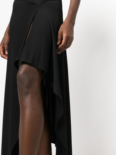 Shop Alessandro Vigilante Corset-style Asymmetric Midi Skirt In Black