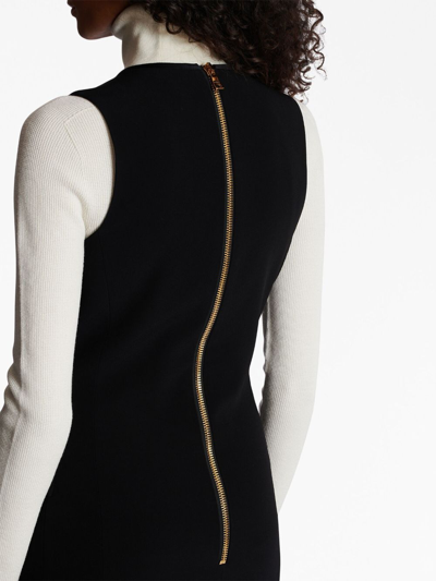 Balmain V-neck Button-front Minidress In 0pa