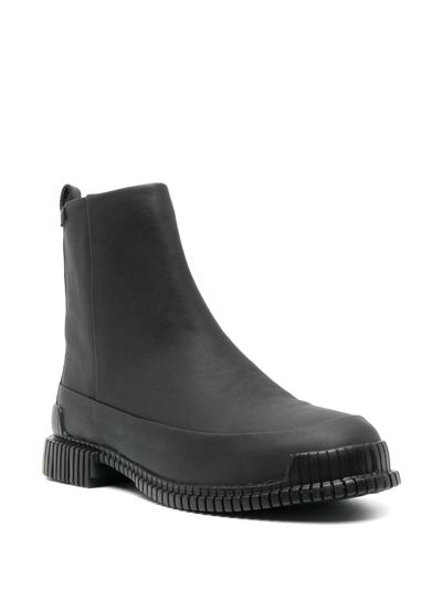 Camper Pix Ankle Leather Boots In Black