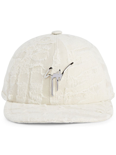 Shop Giuseppe Zanotti Cohen Distressed-effect Baseball Cap In White