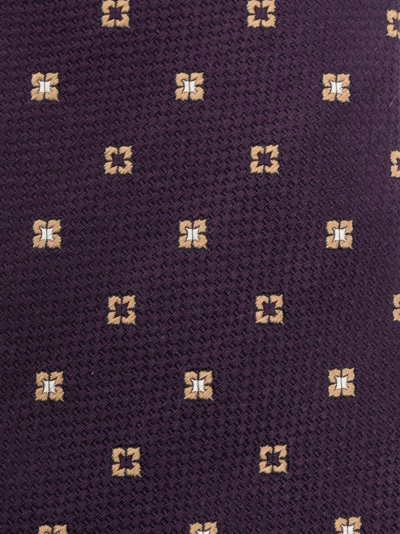 Brunello Cucinelli Quatrefoil-pattern Jacquard Silk Tie In Purple