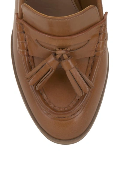 Shop Vince Camuto Chelivia Block Heel Tassel Loafer In Golden Walnut
