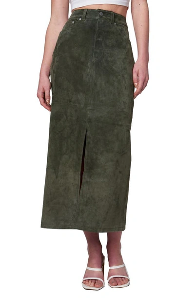 Shop Blanknyc Suede Maxi Skirt In Hunter