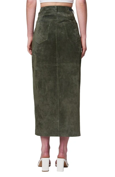 Shop Blanknyc Suede Maxi Skirt In Hunter