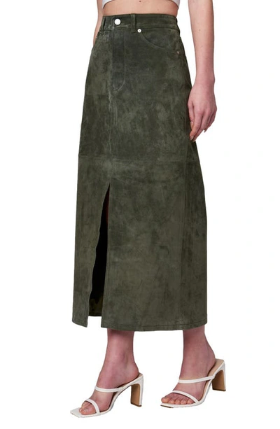 Shop Blanknyc Suede Maxi Skirt In Hunter