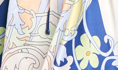 Shop Ciebon Drea Floral Print Long Sleeve Minidress In Blue