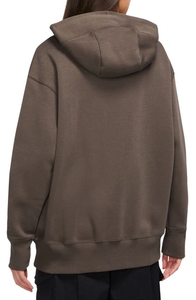 Shop Nike Sportswear Phoenix Fleece Full Zip Hoodie In Baroque Brown/ Sail