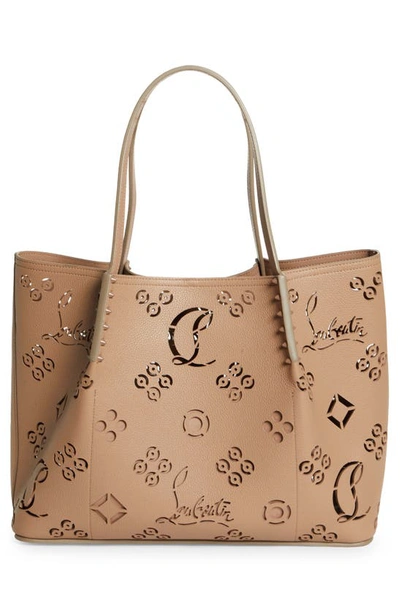 Christian Louboutin Cabarock Small Loubinthesky Perforated Tote Bag In Roca/ Roca