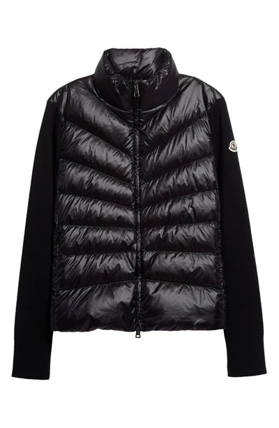 Moncler Womens Black Funnel-neck Brand-patch Regular-fit Shell-down Jacket In Black