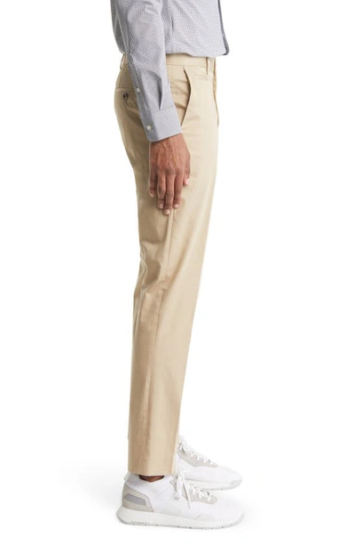 Shop Hugo Boss Genius Slim Fit Stretch Pleated Pants In Light Beige