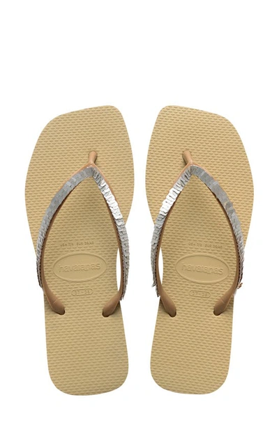 Shop Havaianas Slim Sequin Flip-flop In Sand Grey
