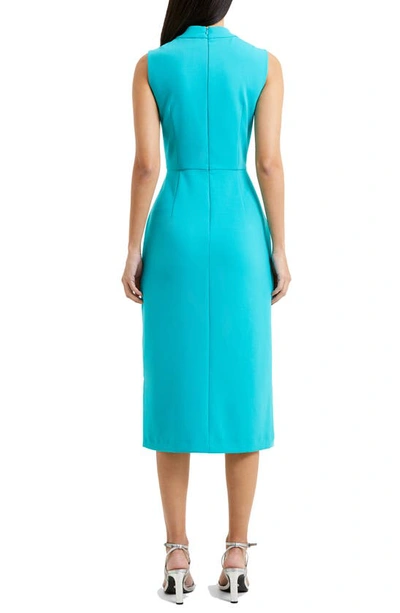Shop French Connection Echo Sleeveless Mock Neck Sheath Dress In Jaded Teal